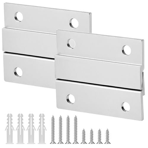 QWORK® 2 pares de ganchos Z de alta resistencia de 50 mm para colgar imágenes, espejos, para una suspensión robusta y flexible en la pared.