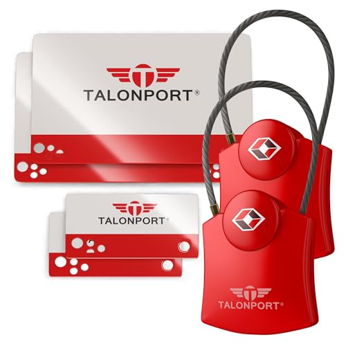 Image of Keyless TSA Approved Suitcase Luggage Locks, Red 2-Pack