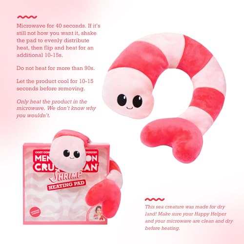 Image of Menstruation Crustacean Shrimp by Relatable, Microwavable Heating Pad For Period Cramps, Cuddly Plushies, Great Gift Ideas for Loved Ones of All Ages, Includes 1 Lavender Scented Heating Pad Plushy