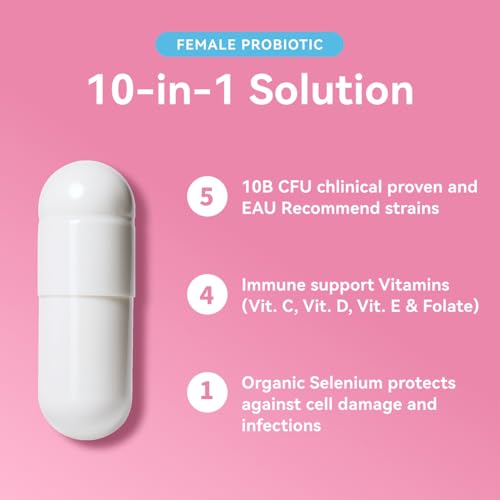 Gynable Vaginal Probiotic for Women- Female Probiotic for pH Balance,Upgraded to 10 Billion CFU Probiotics Odor Control, Yeast Balance, Promote Healthy Vaginal Flora & Feminine Health