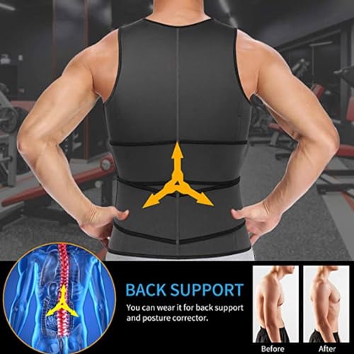 DNCG Men Body Shaper Vest, Compression Shirt Men, Slimming Vest Men, Comfortable Men Shapewear Tank Top, Gynecomastia Sleeveless Shapewear Vest for Home Gym Exercise Body4