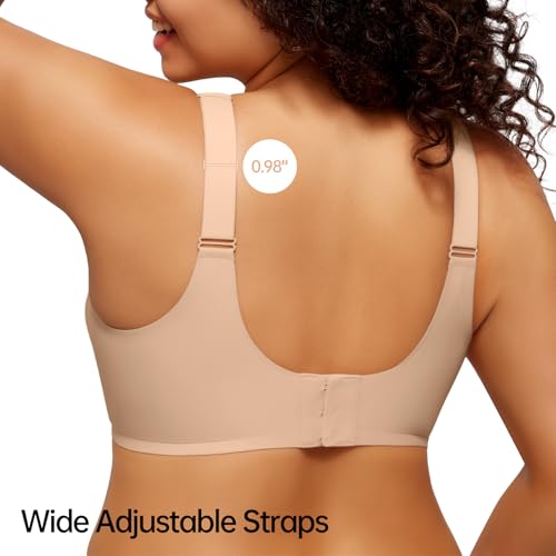 Image of LetsJoli Wireless Bras for Women No Underwire Full Coverage Push Up Bra Support Plus Size Bras for Older Women Bralettes