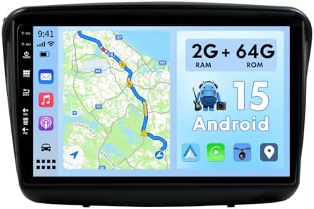 2G+64G Android 15 Car Radio for Mitsubishi Pajero Sport 2 L200 Triton 2008-2016,9" IPS Car Stereo with Wireless Carplay Android Auto Bluetooth GPS WiFi FM HiFi+ Backup Camera