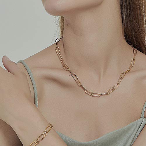 Yoosteel Gold Layered Pearl Necklace For Women, 14K Gold Plated Layering Pearl Necklace Choker Paperclip Link Chain Medallion Layered Gold Necklaces For Women Boho Gold Jewelry #TOP1