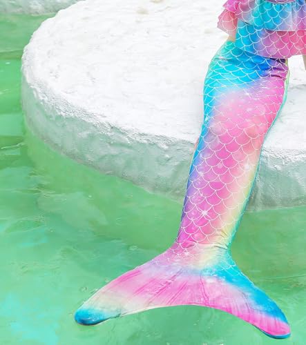 DNFUN Mermaid Tail for Swimming for Adults,Without Monofin.