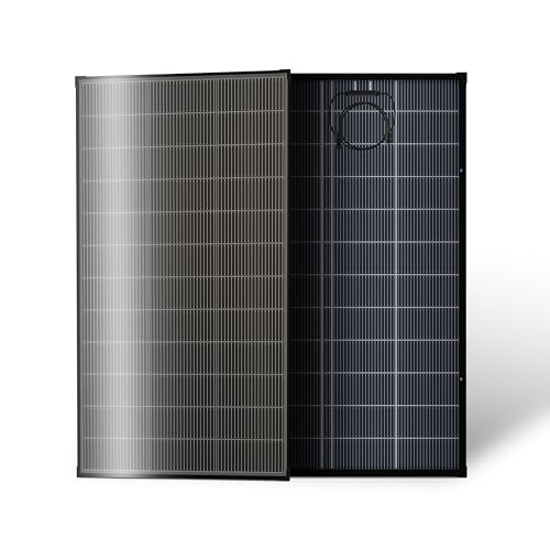 Image of 200W Bifacial Solar Panel, 12V N-Type 20BB Monocrystalline Solar Cell, Up to 25% High Conversion Efficiency, Dual-Sided Power Generation Black Frame Panel for RV, Marine, Off-Grid Roof