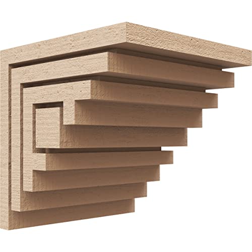6"W x 6"D x 6"H Wide Landon Rough Cedar Woodgrain TimberThane Corbel, Primed Tan