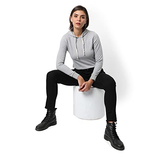 Image of PINACOLADA Women's Double Striped Hoodie with Ribbed Hem for Casual Wear | Hooded Neck | Long Sleeve | Pull On Closure | Cotton Sweatshirt Crafted with Comfort Fit for Everyday Wear