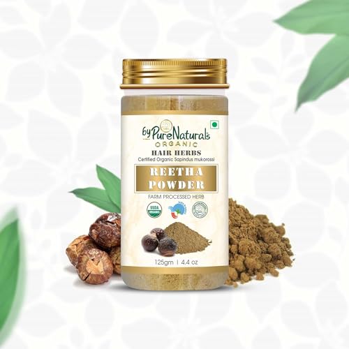 Image of byPureNaturals Aequo Organic 100% Natural Reetha Powder (Soapnut) 125gm