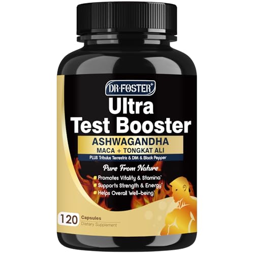 DRFOSTER Testosterone Booster for Men Ultra Testosterone Formula 600mg Ashwagandha Tongkat Ali & Maca - 120 Capsules