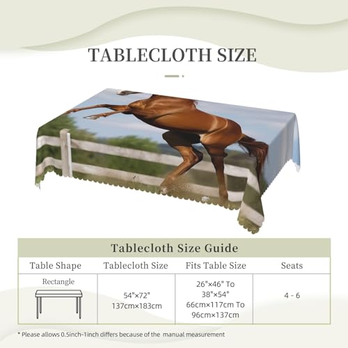 Nappe de table à manger infroissable motif cheval sauteur - 3