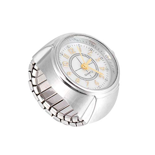 ibasenice Reloj de Anillo de Reloj de Dedo Digital: Reloj Redondo Digital para Mujer Reloj para Hombre/Reloj de Anillo de Cuarzo Brillante con Correa Ajustable/Adecuado para El Trabajo Cover