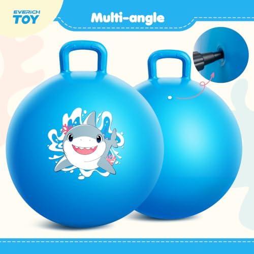 EVERICH TOY Hopper Ball for Kids | 18In Sit On Bouncy Balls with Handle - 3
