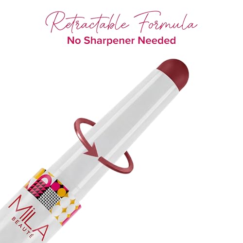Image of Mila Beaute Lock & Pout Matte Crayon Lipstick for Women I Smudge Proof & Transfer-Proof Lipstick I Hydrating with Ceramides & Shea Butter I Highly Pigmented & Glides Smoothly | Suitable for Indian Skin Tones - On Repeat