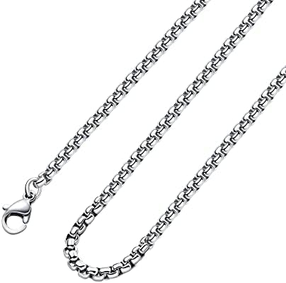 Round Box Chain Necklace Men 