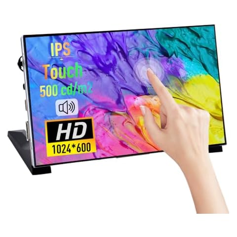 GeeekPi 7 Inch Capacitive Touchscreen for Raspberry Pi, 1024x600 IPS LCD Display with Dual-Speaker, HDMI Portable Monitor for Raspberry Pi 5/Pi 4B/3B+/3B/B+/Zero/400, Win11/10/8/7, Free-Driver Cover