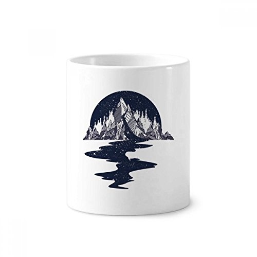 Tasse blanche en céramique 350ml avec motif étoiles pour brosses à dents et stylos DIYthinker