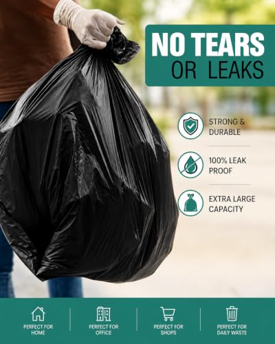 Image of Black Garbage Bags for Dustbin|120 Pcs|Medium 19 X 21 Inches|30 Pcs X Pack of 4, 120 Counts