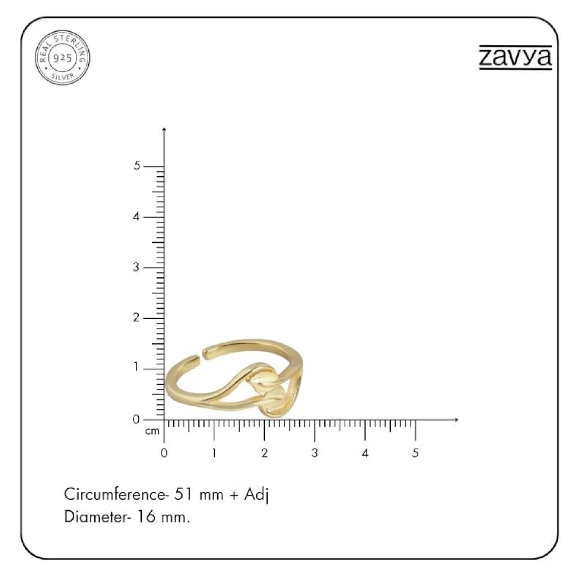Women's 925 Sterling Silver Gold Plated Leaf Ring, Gift Idea