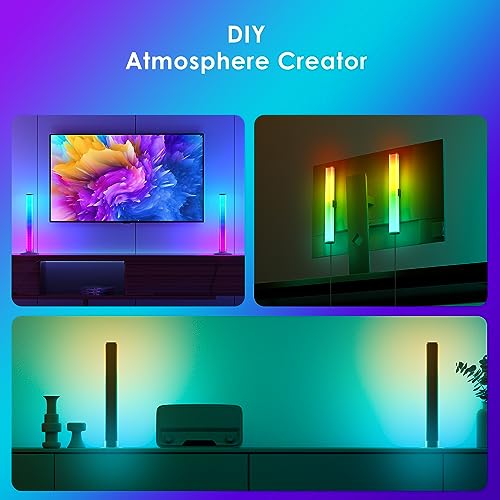 Barhootao Barra de luz RGB, barra de luz LED inteligente para quarto, 16 milhões de cores, três modo