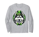 Photo Gallery divertente cane siberiano husky st patricks day irish pet lover maglia a manica Photo Gallery divertente cane siberiano husky st patricks day irish pet lover maglia a manica
