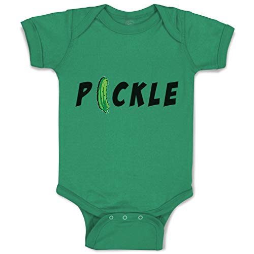 Baby Bodysuit Pickle Vegetables Funny Boy & Girl Baby Clothes Funny Cotton Kelly Green Design Only 6 Months