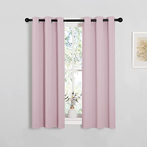 Image of NICETOWN Blackout Curtain Panels for Girls Room, Nursery Essential Thermal Insulated Solid Grommet Top Blackout Drapes (Baby Pink=Lavender Pink, 1 Pair, 29 x 45 Inch)