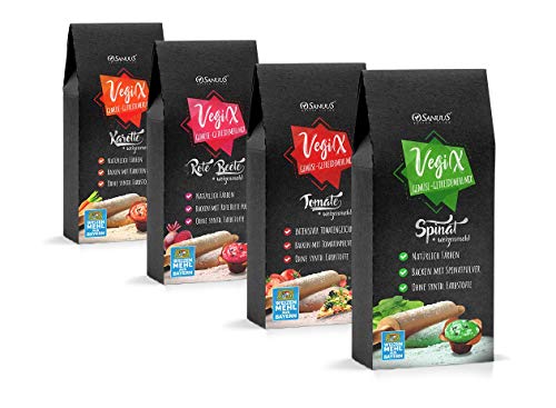 2kg regionales Weizenmehl 550 mit natürlichem Gemüsemehl für buntes Backen ohne Farbstoffe (Spinat, Rote Beete, Karotte, Tomate) Cover