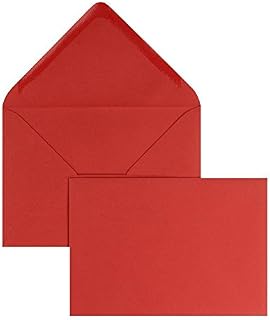 Rote Karten mit Umschlag 100 Stück Format 4 (11 x 8 cm)