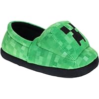 Minecraft Slippers for Kids, Slip-On Creeper Novelty Slipper Little Kid/Big Kid