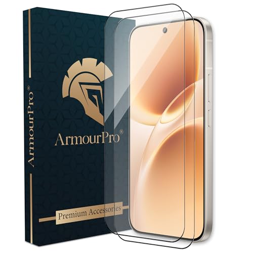 Image of ArmourPro Tempered Glass for Vivo V70-9H Anti Scratch Screen Protector, Edge to Edge Coverage, HD Clarity, Smooth Touch, Case Friendly | Black, Pack of 2