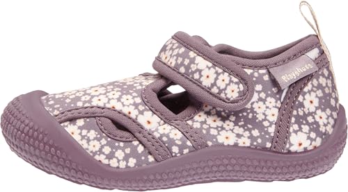 Playshoes Unisex Kinder Badeschuhe Aquaschuhe, Violett Blümchen, 24/25 EU