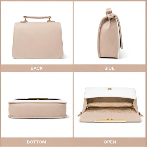Image of ETLIS Women's Stylish Sling Bag | Faux Leather Crossbody Handbag with Gold Chain Strap | Small Shoulder Purse for Daily Use, Party & Travel