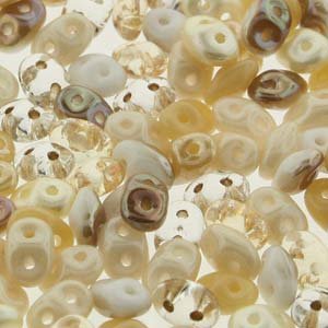 Antique Lace SuperDuo Czech Two Hole Seed Beads 2.5x5mm Approx 20 Grams