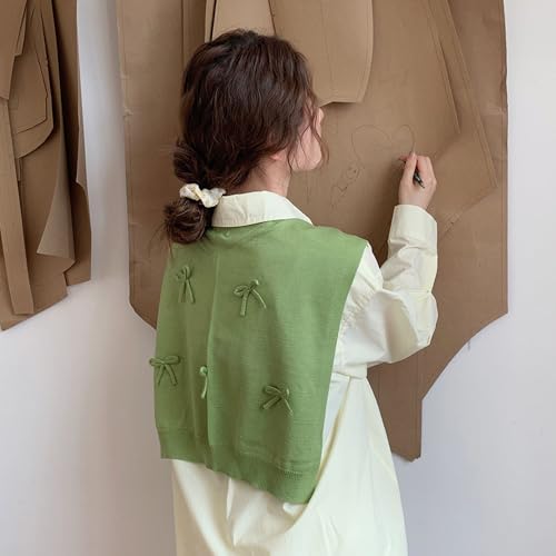 Chevara Women’s Casual Y2K Shawl Wraps 3D Bow Knitted Wrap Shawl Scarf Fashion Cape Shoulder Top3