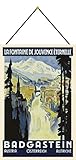 Tin Sign Retro Blechschild 20x30 cm historisches Plakat Bad Gastein Österreich Wintersport Berge Urlaub mit Kordel zum Aufhängen Bar Kneipe Wand Deko Sammler Geschenk