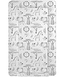 Sunnybabies Jungle Safari Grey Baby Changing Mat Monochrome Unisex Girls Boys Soft Padded Deluxe