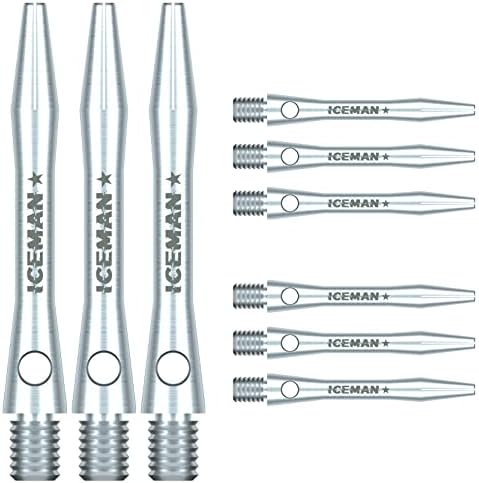 RED DRAGON Gerwyn Price Iceman Logo Plain Aluminium Dart Stems (Shafts) – 3 Sets per Pack (9 Stems in Total)