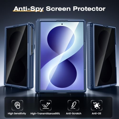 VEGO for Galaxy Z Fold 8 Case with Stand & Privacy Screen Protector,Blue - 2