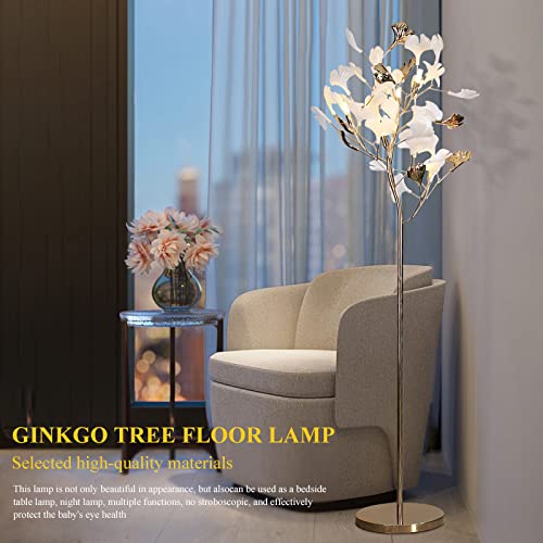 CCXXYGWJ Elegante Lampada da a Forma di Albero di Ginkgo con Base in Marmo - Illuminazione per Soggiorno, Camera da Letto e Angolo Lettura - Elegante Arredamento per la casa Unico a Risparmio