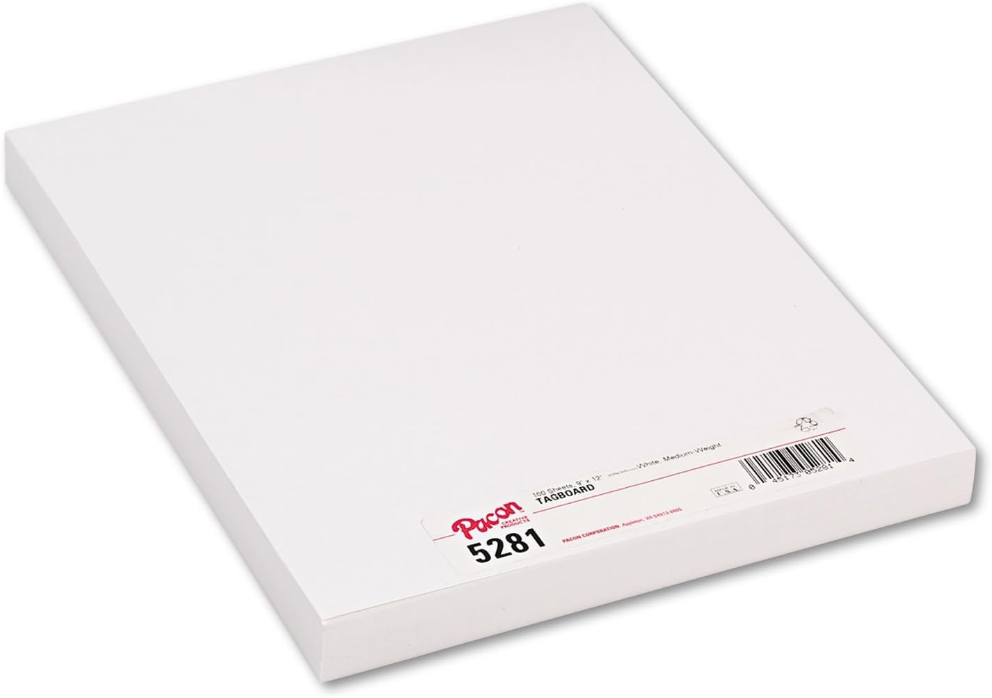 Pacon 5281 Medium Weight Tagboard,12 x 9,White,100 Count (Pack of 12)