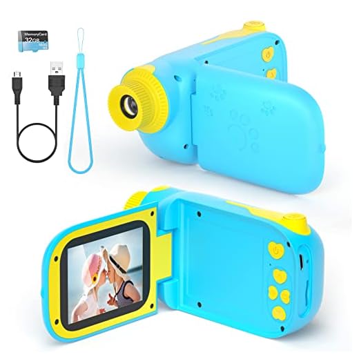Cámara Digital para Niños Juguete para Niños Regalos Cámara de Vídeo A Prueba de Choques Pantalla HD de 2.4 Pulgadas 1080P Regalos Tarjeta TF de 32GB Regalos para Niños y Niñas de 3 a 12 Años (Azul)