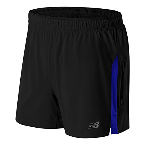 New Balance Men's Impact 5 Inch Track Short, Black/Magnet, M