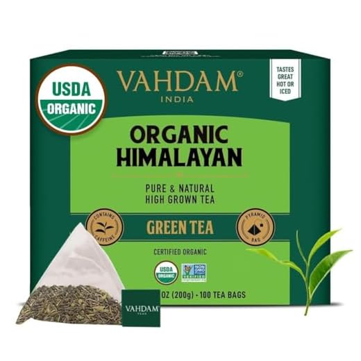 Organic Green Tea from the Himalayas - 100 TEA BAGS - Natural Detox Tea, Weight Loss Tea, Slimming Tea | POWERFUL ANTI-OXIDANTS | Long Leaf Green Tea Bags | Brew Hot or Iced | 100 Count Per Box