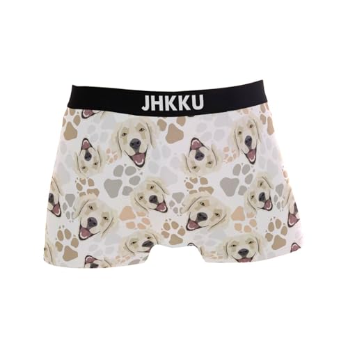 Men's Boxer Briefs Golden Retriever Dog Boxer Shorts Soft Comfort Trunk Underwear for Men No Fly