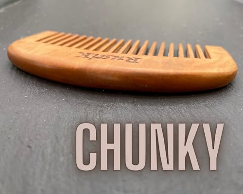 Wide-Tooth-Pocket-Comb-by-RustiK-Chunky-Pear-Wood-Hair-Comb-Anti-Static-Detangling-Scalp-Massaging-Can-also-be-used-as-a-LabourAnxietyBeard-Comb-Accupressure-Woodcrafted-for-Men-and-Women