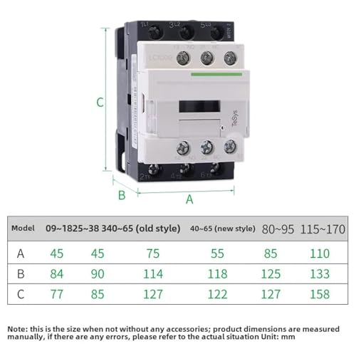 Contacteur CA LC1D65A 220V tripolaire noir compatible LC1D40 LC1D50