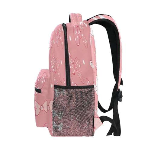 Pink Bows Dot Pattern Kids Backpack for Boys Girls Backpacks Student Backpack Big For Elementary School Shoulder Bag Bookbag4