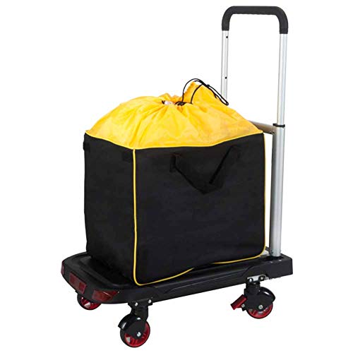 Preisvergleich Produktbild MNSSRN Vollklappbar Trolley, Multifunktionshaushalts Pritschen Wagen, Klappgepäckwagen, Rollwagen, tragbare Einkaufswagen