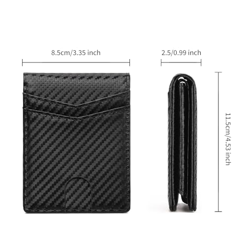 Leather Wallet for Men RFID Blocking Bifold Minimalist Pocket Men Wallet With 2 ID Window3